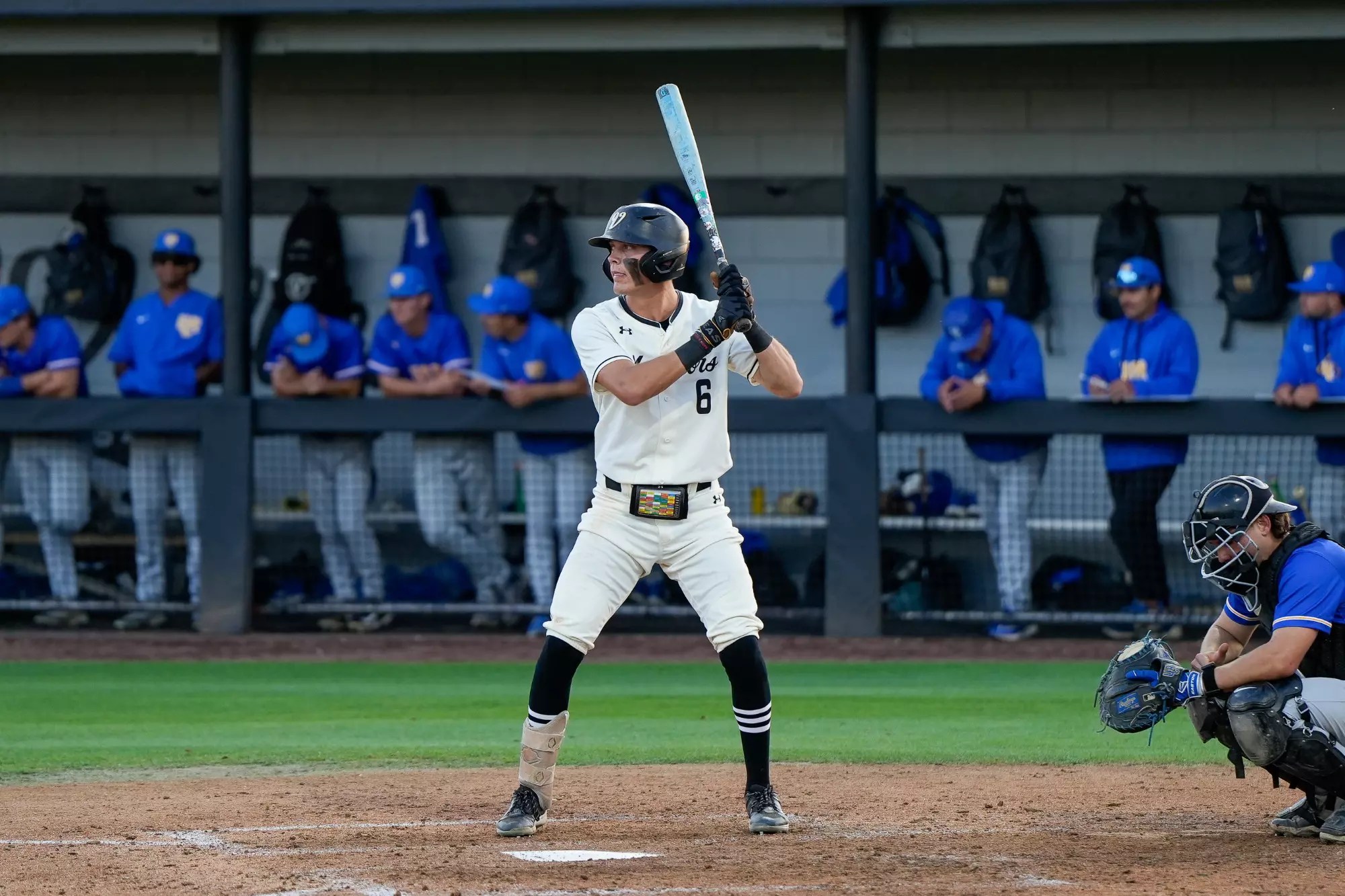 Will Linberg stands in the batter's box.